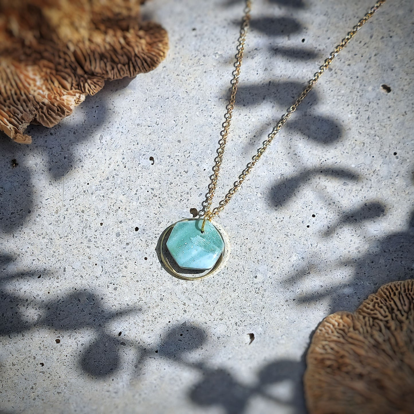 Halskette "Marbled Hexies" - Wildes Wiesel | wild & kulinarisch