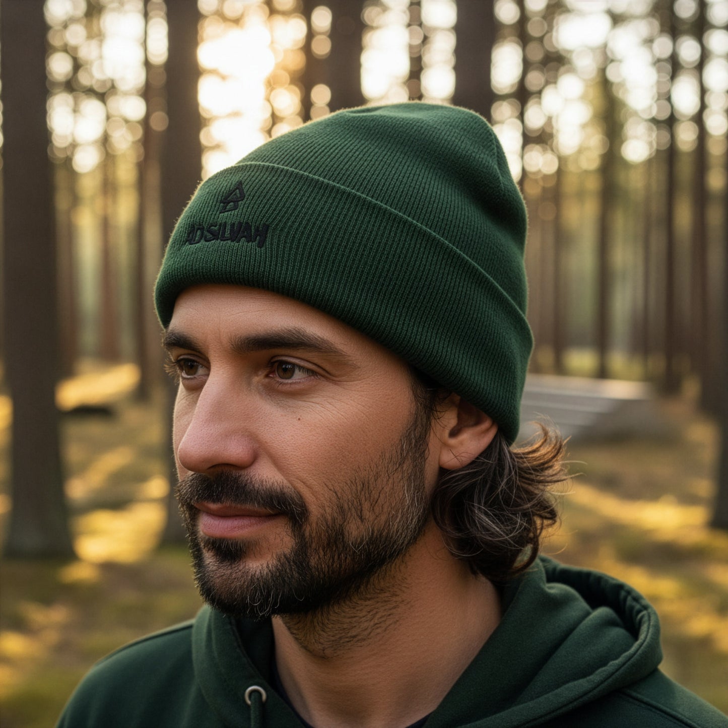ad silvam - Beanie mit Stick | Unisex, One Size, atmungsaktiver Baumwollmix